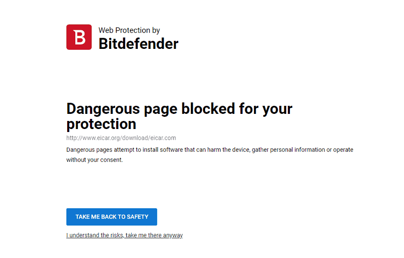 Bitdefender-Блокирани-Website